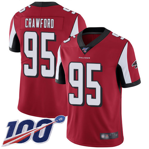 Atlanta Falcons Limited Red Men Jack Crawford Home Jersey NFL Football 95 100th Season Vapor Untouchable